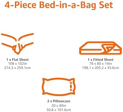 Amazon Basics Lightweight Super Soft Easy Care Microfiber 4-Piece Bed Sheet Set - Image 6