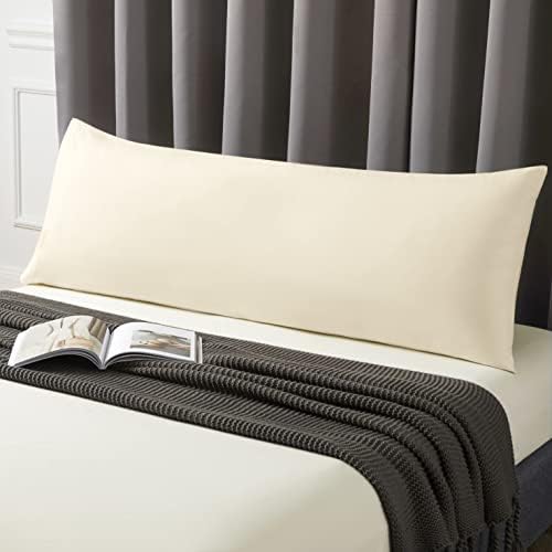 MILVOWOC Brushed Microfiber Body Pillowcases, Ivory Cream, 20x48 Inch - Image 4