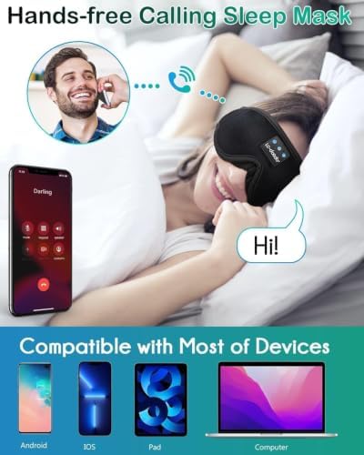 Sleep Mask with Headphones Bluetooth 5.4, LC-dolida Wireless Music Eye Mask - Image 5