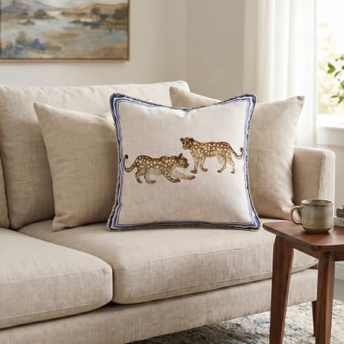 patdrea Designer Vintage Linen Throw Pillow Cover - Image 3