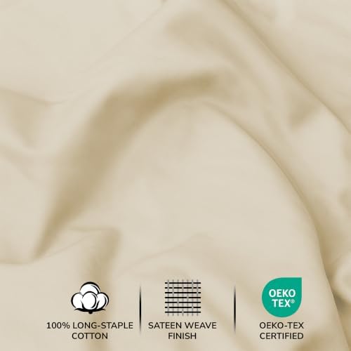 Feather & Stitch 100% Cotton Sateen 500 TC Full Size Bed Sheet Set - Image 5