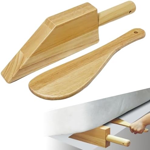 Mattress Lifter and Bed Sheet Tucker Tool, Natural Rubberwood by Unknown
