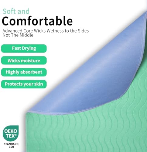 Accompagner Incontinence Bed Pads Washable Waterproof, Ultra-Absorbent Reusable - Image 2