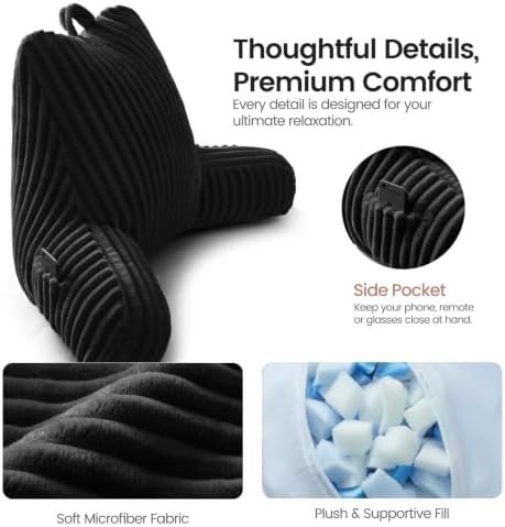 Reading Pillow for Sitting up in Bed, Adjustable Memory Foam Bed Rest Pillow - Image 4