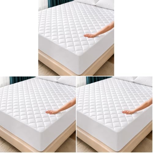 Quilted Fitted Mattress Pad, Full Mattress Protector Topper by UTOPIABEDDING