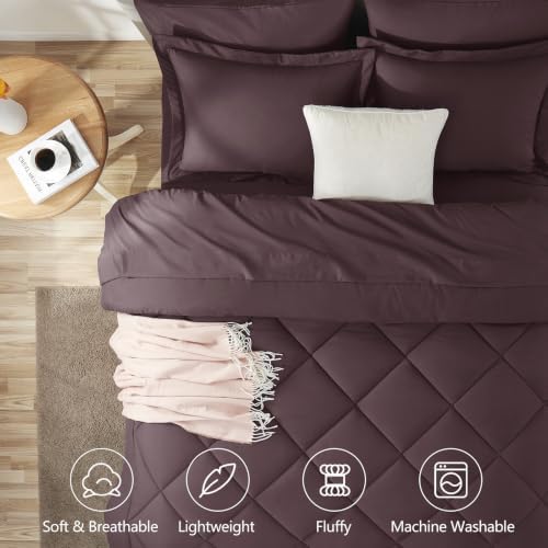 CozyLux King Comforter Set 102"x90" Cocoa Powder - Image 2