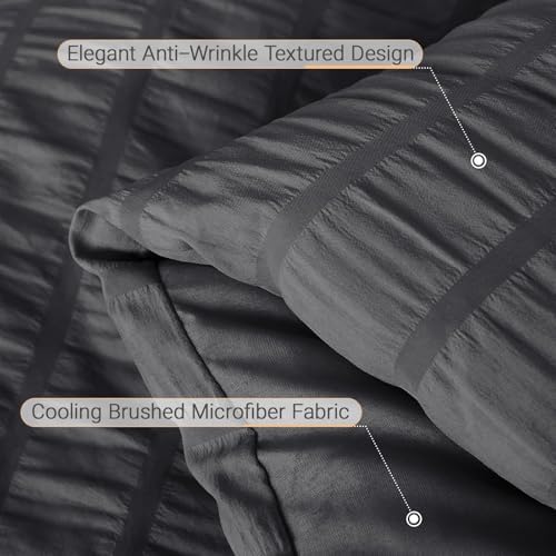 MUXHOMO 5 Pieces Twin Comforter Set, Seersucker Bed in a Bag Twin Size - Image 6
