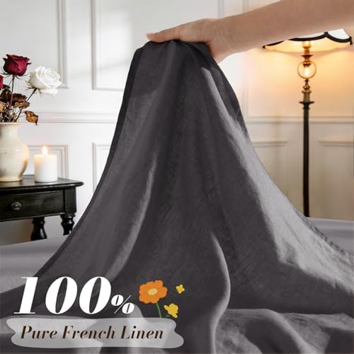 SONORO KATE 100% French Linen Twin XL Size Sheets Set, Natural Flax Bedding - Image 2
