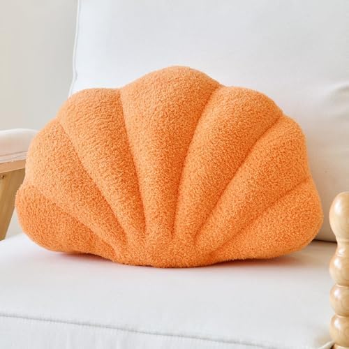 Lfsaaj Orange Seashell Throw Pillows, Shell Shaped Throw Pillows, 13 Inch Soft by Lfsaaj