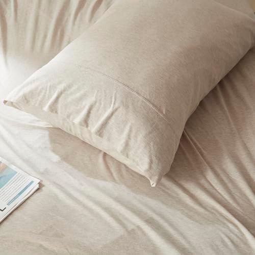 H HOUSEHOLD 100% Jersey Knit Cotton Queen Size Pillowcases Set of 2, Super Soft - Image 4