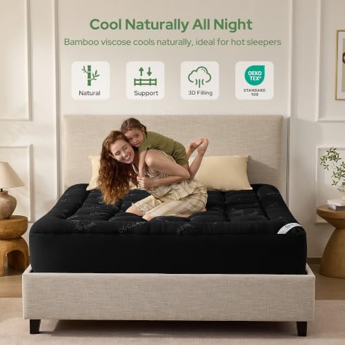 BEDLORE California King Mattress Topper, Thick Pillow Top Mattress Pad - Image 2