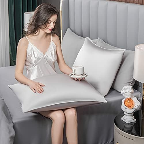 Mulberry Silk Pillowcase for Hair and Skin, Queen Size Cooling Silk Pillow Case - Image 4