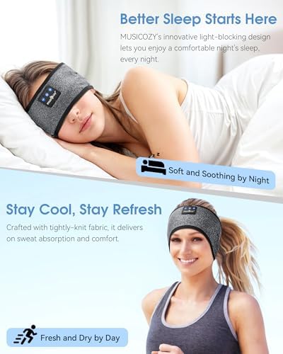 MUSICOZY Sleep Headphones Bluetooth Headband Headphones - Image 2
