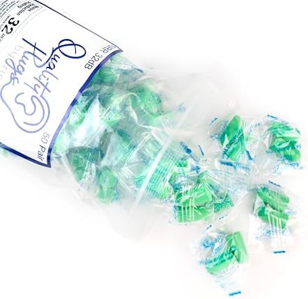 Quality Foam Earplugs 50 Pair- 32dB Noise Cancelling Disposable Individually by QualityPlugsbyRips