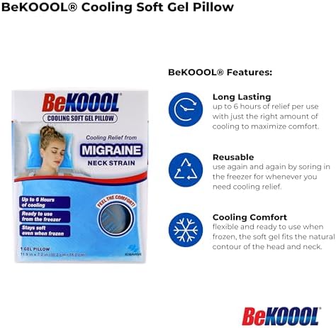 BeKoool Cooling Soft Gel Pillow, Cooling Relief - Image 4