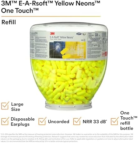 3M Ear Plugs, E-A-Rsoft Yellow Neons 391-1005, Slightly Longer - Image 2