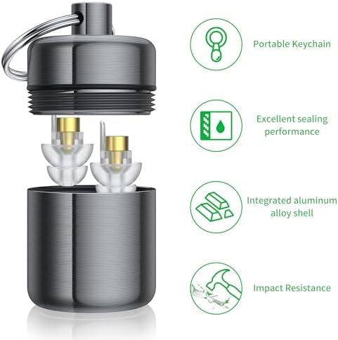 Urekt Ear Plug Carrying Case Keychain, Small Waterproof Metal Earplug Case Ear - Image 3