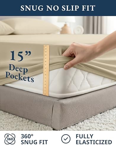 LANE LINEN 100% Organic Cotton Bed Sheets King Size, Fully Elasticized - Image 7