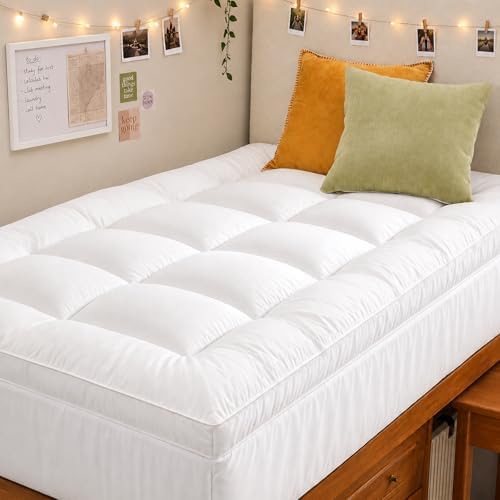 YUGYVOB Twin Mattress Topper Extra Thick, Cooling Plush Mattress Pad by PremiumHomeLinens