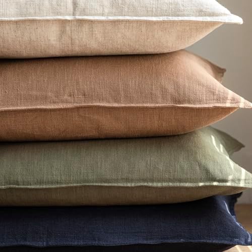Foindtower Linen Decorative Throw Pillow Covers 20x20 Olive Branch Green - Image 5