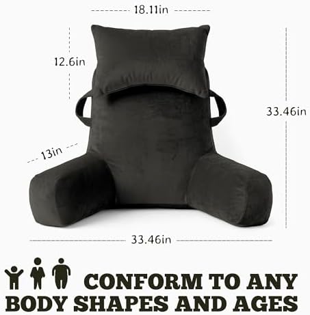 Reading Pillow for Bed, Back Pillow for Bed Sitting Up, Lumbar Support Pillow - Image 2