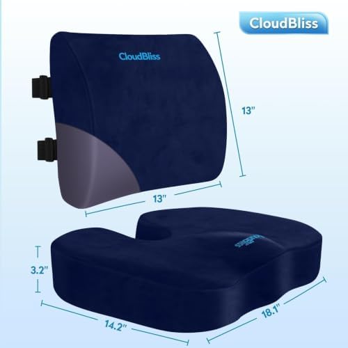CloudBliss Ergonomic Seat Cushion & Lumbar Support Pillow Set - Image 5