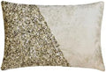 The HomeCentric Decorative Ivory & Gold 12"x22" Lumbar Pillow Cover, Jacquard by TheHomeCentric