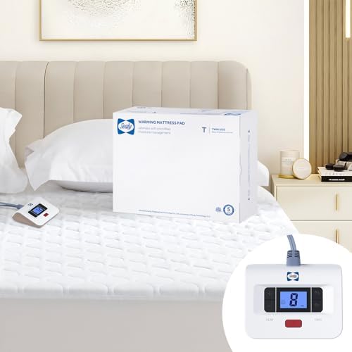 Sealy Heated Mattress Pad Twin Size Luxury Quilted Electric Bed Warmer by Sealy