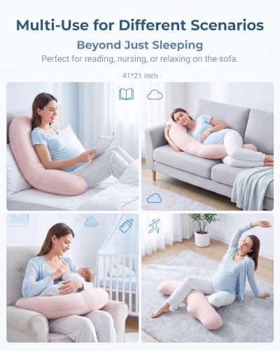 YZ HOME Cooling J Shaped Pregnancy Pillow, Removable Cover - Image 6