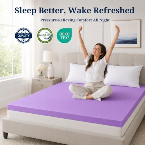 IULULU Gel-Infused Memory Foam Mattress Topper Twin Size, 3 Inch - Image 2