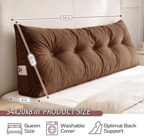 Wedge Headboard Pillow for Back Support, Removable Cover - Image 3