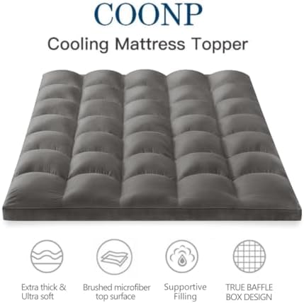 COONP Full Mattress Topper, Extra Thick Pillow Top Mattress Pad Cover - Image 2