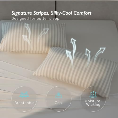 Breescape Cooling Pillow Cases King Size Set of 2, BlendTek™ Cooling Technology - Image 4