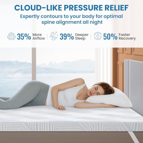 BedStory 4 Inch Gel Memory Foam Mattress Topper Queen - Image 6