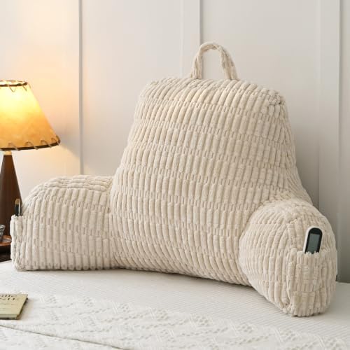 Corduroy Reading Pillow for Sitting in Bed, Large Backrest Bed Pillow - Image 4