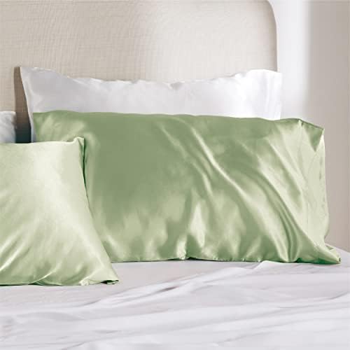 Bedsure Satin Pillowcase with Zipper, Similar to Silk Pillow Cases 2 Pack - Image 6