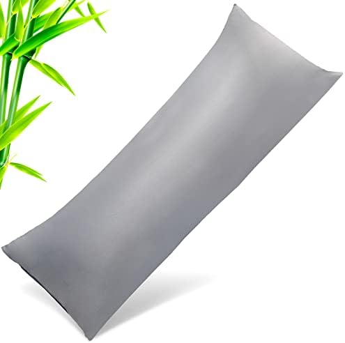 Body Cooling Pillow Cases Cover, Bamboo Rayon Dark Grey Body Pillowcases by TELUS