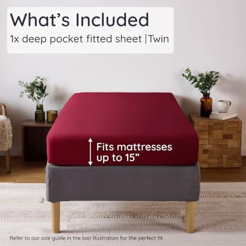Bambaw 100% Viscose Derived from Bamboo Fitted Sheet Twin Size, Cooling Fitted - Image 2