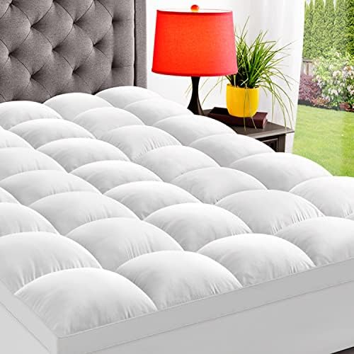 ELEMUSE King Mattress Topper, Extra Thick Pillow Top Mattress Pad Cover by ELEMUSE