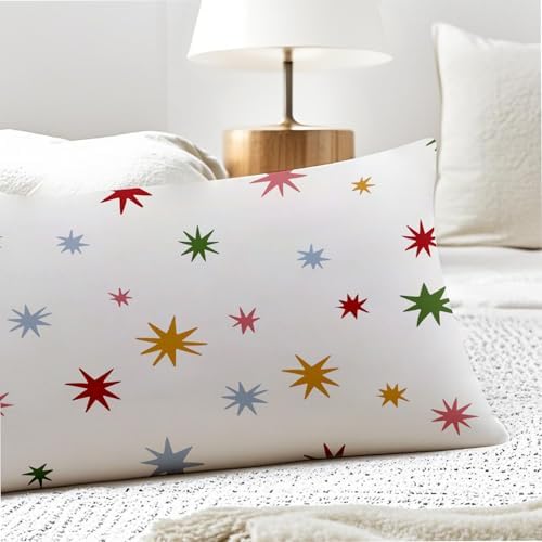 Boho Colorful Stars 20x54 Body Pillow Cover, Mid Century Modern Decorative Long - Image 5