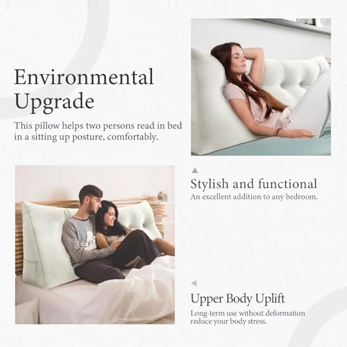 Headboard Pillow Full for Dorm Bedrest Reading Pillow - Image 5