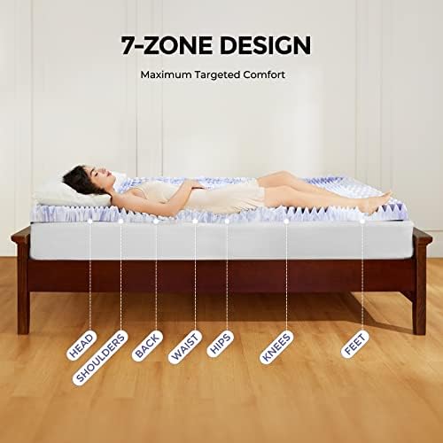 Dreamsmith King 4-Inch 7-Zone Cooling Gel Memory Foam Mattress Topper - Image 2
