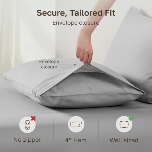 California Design Den 100% Organic Cotton 2-Pack Queen Pillow Case - Image 4