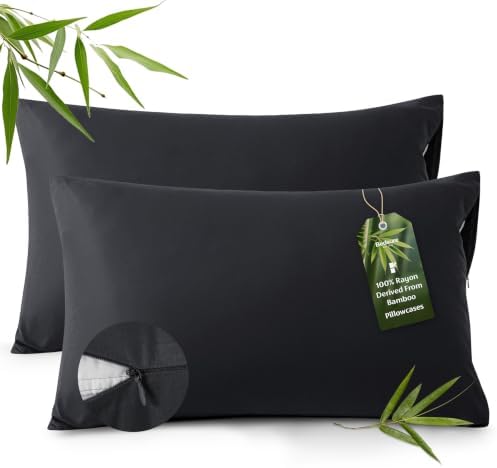 Bedsure Zipper Pillow Cases Standard Size from Rayon Derived from Bamboo by BEDSURE