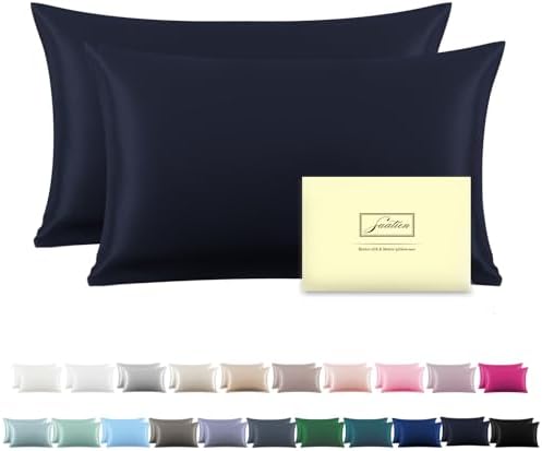 Silk Pillow Cases 2 Pack, Soft Breathable and Sliky Standard Size Pillow Cases by Suatien