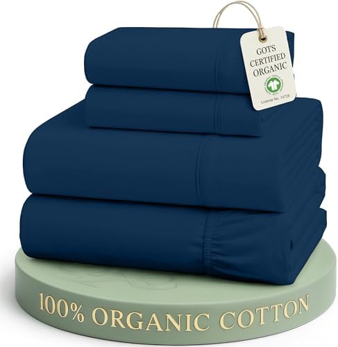 LANE LINEN California King Sheets 100% Organic Cotton 4pc Percale by LaneLinen