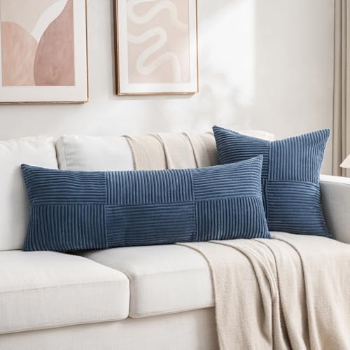 Fancy Homi 2 Packs Dusty Blue Decorative Throw Pillow Covers 18x18 Inch - Image 6