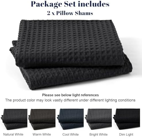 PHF Ultra Soft Waffle Pillow Shams Standard Size 20"x26", No Insert - Image 5