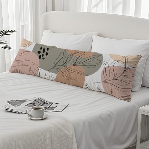 Tropical Leaf Neutral 20x54 Body Pillow Cover, Neutral Room Decor, Botanical - Image 4