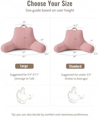 Blissful Diary Reading Pillow for Bed, Backrest Pillow, Plush Pink - Image 7